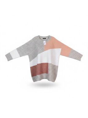 Evans Womens Multicolor Knit Oversized Colorblock Sweater Size 26/28